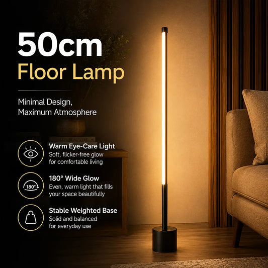 Minimalist LED Column Lamp – Warm Ambient Light for Bedroom & Study