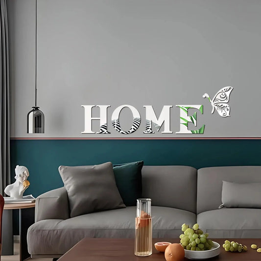 HOME Mirror Letters — Vertical Acrylic Wall Sign
