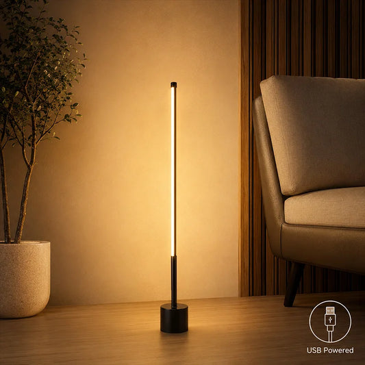 Minimalist LED Column Lamp – Warm Ambient Light for Bedroom & Study