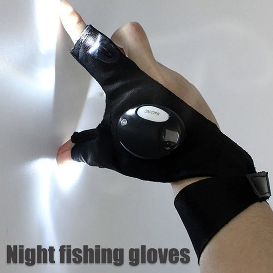LED Flashlight Gloves — Thumb & Finger Lights for Night Fishing