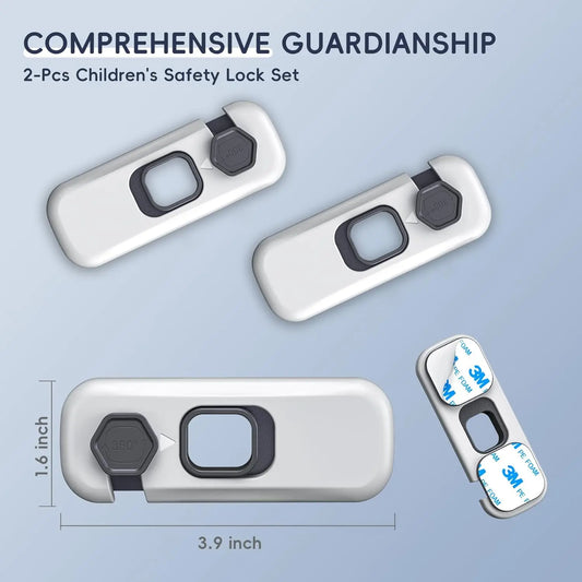 Child-Proof Adhesive Safety Locks — Fridge, Oven, Drawers & Cabinets