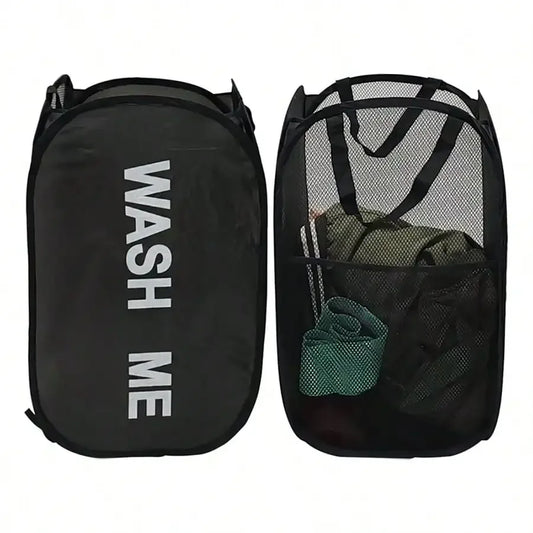 Pop-Up Mesh Laundry Hamper — Collapsible, Breathable, Space-Saving