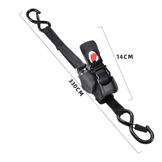 Auto-Retract Ratchet Strap — Self-Winding Tie-Down for Trailers, Trucks & Bikes