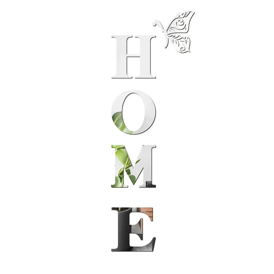 HOME Mirror Letters — Vertical Acrylic Wall Sign