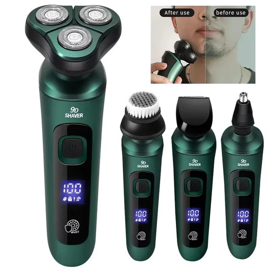 R7 Precision Shaver — 3 Floating Rotary Heads, LED Charge Display, Fully Washable