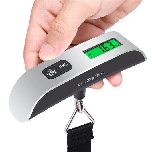 Digital Luggage Scale — 110 lb / 50 kg, Backlit LCD