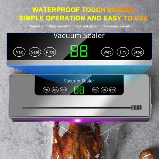 Vacuum Sealer with Built-In Bag Cutter — 65 kPa, Wet & Dry Modes