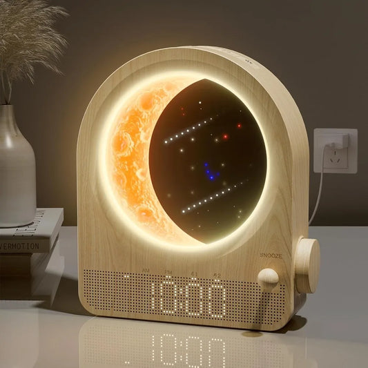 Sunrise Alarm Clock & Moon Lamp — Wake-Up Light with Dual Alarms and 10 Nature Sounds