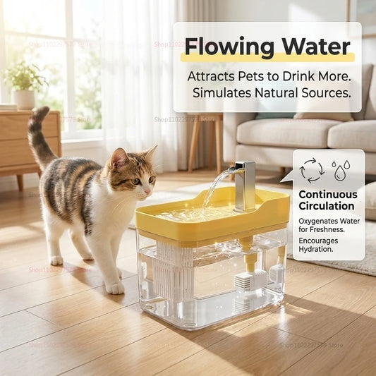 Cat Water Fountain — 1.5L Automatic Pet Fountain with Filter, Ultra-Quiet Pump